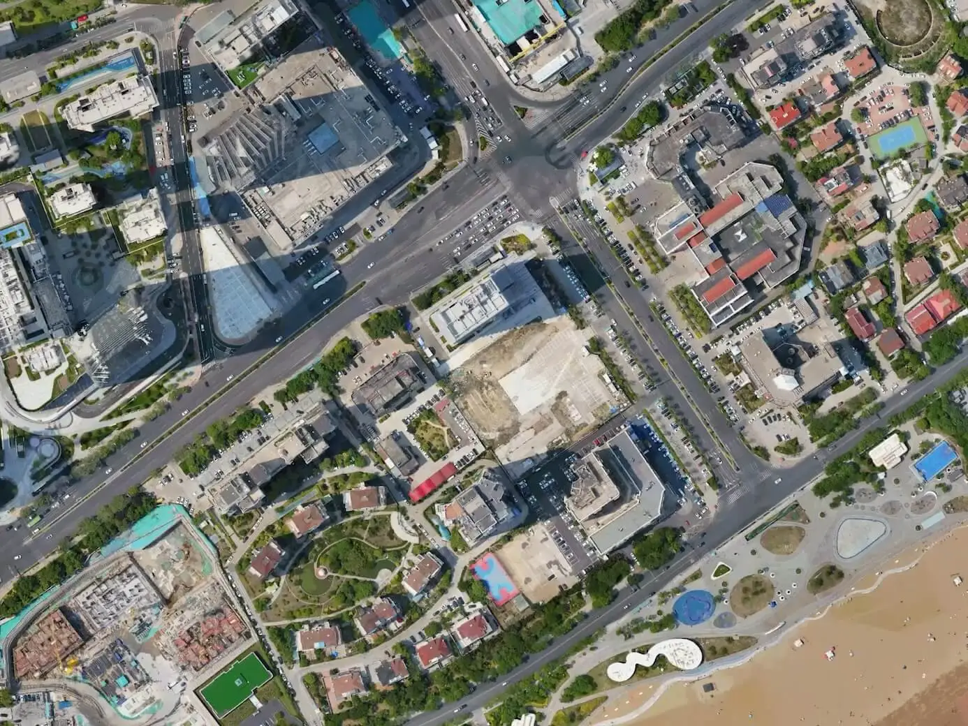 Ортофотоплан городского квартала, съёмка в надир